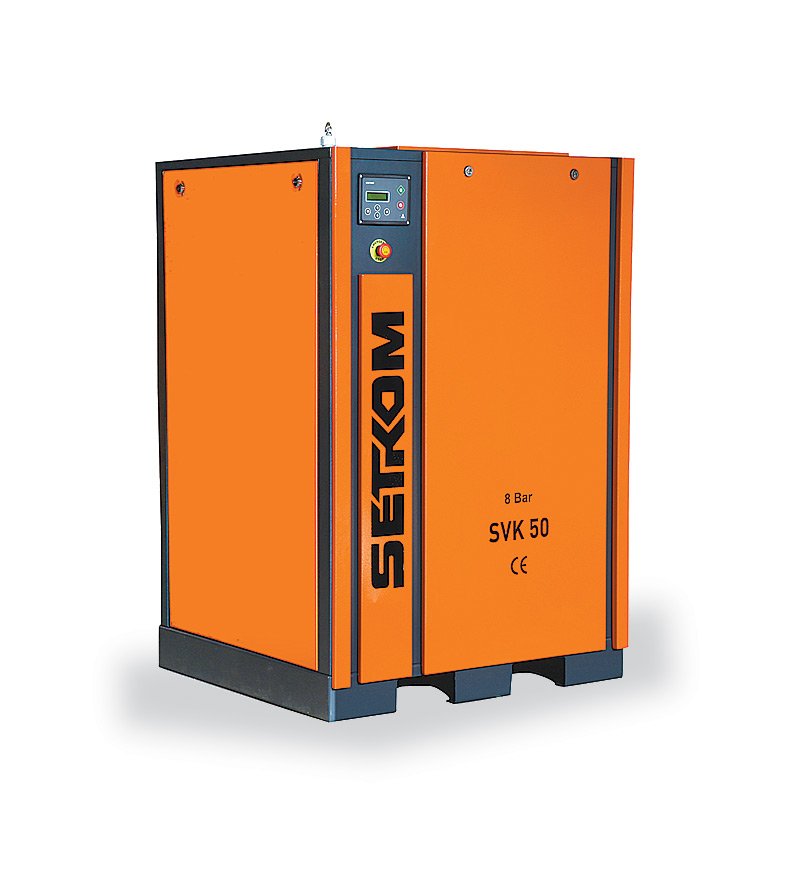 COMPRESSORE A VITE CON TRASMISSIONE A CINGHIA SVK 50 CON INVERTER